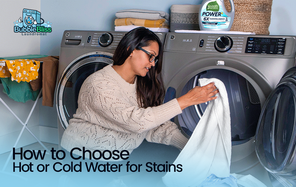 hot or cold water to remove stains